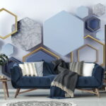 Fototapeten Geometrische Formen in harmonischer Anordnung