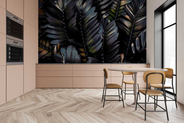 Fototapeten Gruppe von schwarzen Blättern