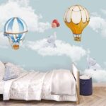 Fototapeten Heißluftballon am Himmel