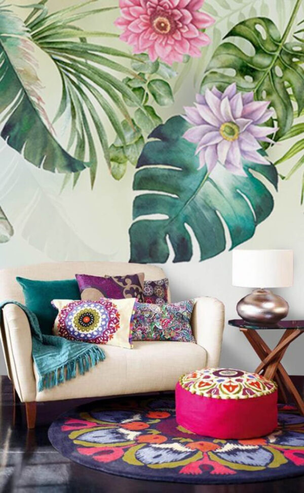 Fototapeten Florale Schönheit in leuchtenden Farben