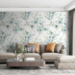 Fototapeten Muster von Blättern und Zweigen