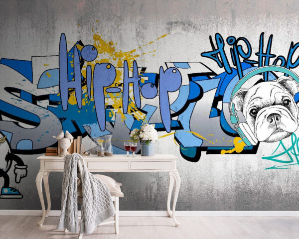Graffiti an einer Wand Fototapeten Graffiti an einer Wand