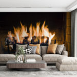 Fototapeten Feuer im Kamin