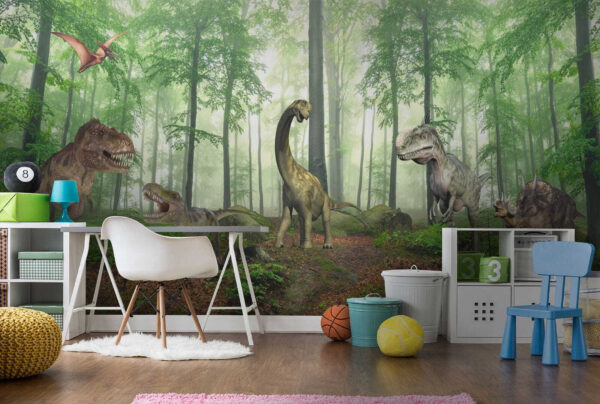 Dinosaurier im Wald Fototapeten Dinosaurier im Wald