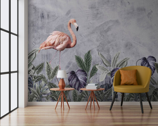 Flamingo und Pflanzen Fototapeten Flamingo und Pflanzen