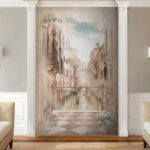 Fototapeten Venezianische Straße mit verziertem Balkon