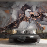 Fototapeten Abstrakte Tinte und metallisches Design
