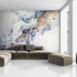 Fototapeten Elegantes blaues Fluid Art mit Adern