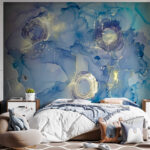 Fototapeten Blaue und weiße Malerei