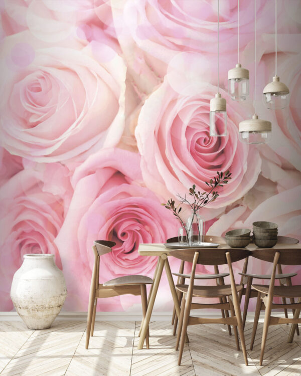 Gruppe von rosa Rosen Fototapeten Gruppe von rosa Rosen