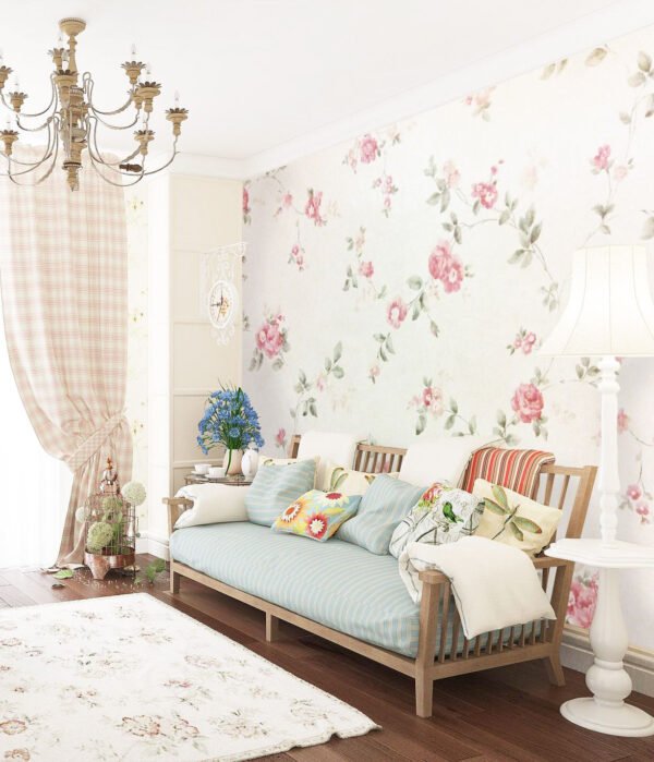 Florales Muster an einer Wand Fototapeten Florales Muster an einer Wand