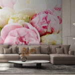 Fototapeten Blumenstrauß aus rosa und weißen Blumen
