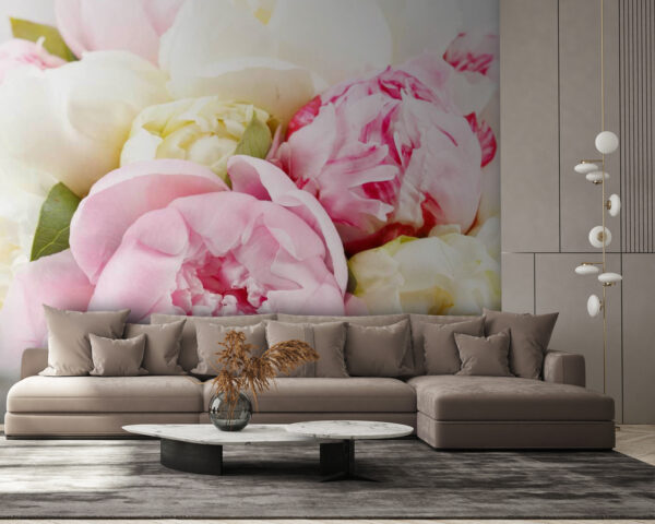 Blumenstrauß aus rosa und weißen Blumen Fototapeten Blumenstrauß aus rosa und weißen Blumen