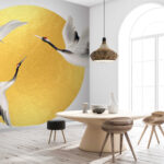 Fototapeten Vogel fliegt durch die Luft