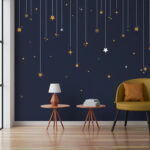 Fototapeten Sterne und Schneeflocken aus Schnüren