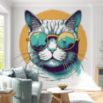 Fototapeten Katze mit Sonnenbrille