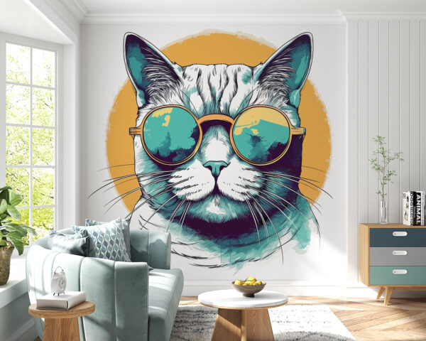 Fototapeten Fototapeten Katze mit Sonnenbrille (Artikelnummer: u98179)