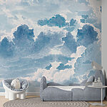 Fototapeten Blauer und weißer Himmel mit Wolken