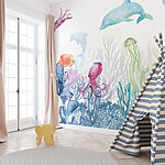 Fototapeten Aquarell eines Tintenfisches