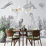 Fototapeten Aquarell eines Tintenfisches