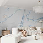Fototapeten Leichte Marmortextur mit blauen Adern.