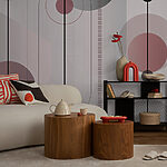 Fototapeten Abstraktes Design mit Kreisen und Linien