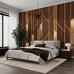 Fototapeten Elegantes geometrisches Holzmusterdesign.