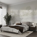Fototapeten Schatten einer Pflanze an einer Wand