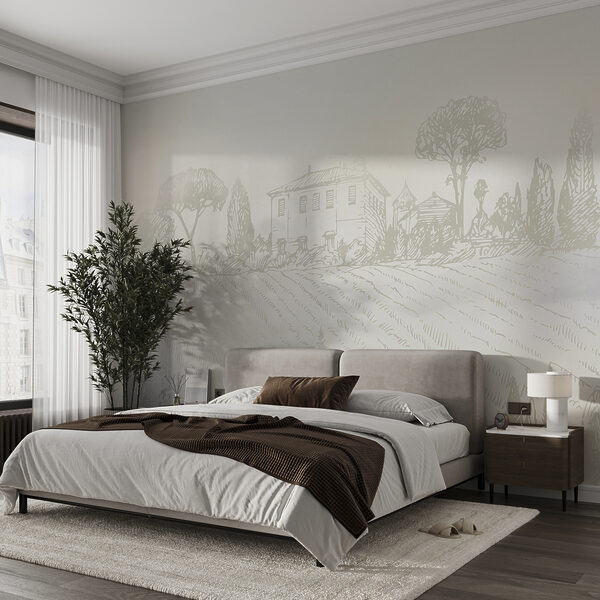 Schatten einer Pflanze an einer Wand Fototapeten Schatten einer Pflanze an einer Wand