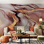 Fototapeten Wirbelnder Marmor mit metallischen Akzenten