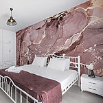 Fototapeten Abstraktes rosa und braunes Marmormuster.
