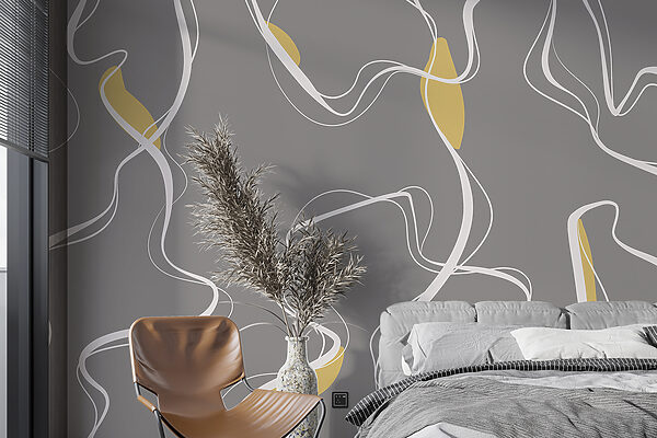 Weiße Linien auf grauem Hintergrund Fototapeten Weiße Linien auf grauem Hintergrund