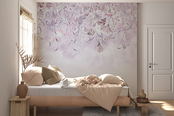 Fototapeten Zarte florale Aquarell-Illustration Design