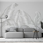 Fototapeten Silbernes Laub schafft eine elegante Textur