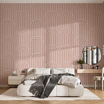 Fototapeten Abstraktes Bogenmuster in Beige.