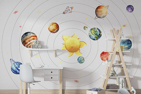Aquarell eines Planeten Fototapeten Aquarell eines Planeten