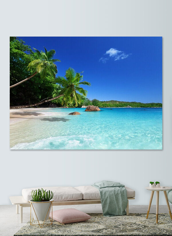 Paradiesischer Strand mit türkisfarbenem Wasser Wandbilder Paradiesischer Strand mit türkisfarbenem Wasser
