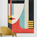 Wandbilder Abstraktes Bauhaus-Plakat mit geometrischem Design.