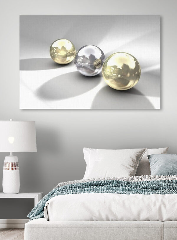 Glänzende Metallkugeln, lichtreflektierend Wandbilder Glänzende Metallkugeln, lichtreflektierend