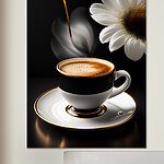 Wandbilder Blumige Aromen, die über dem Espresso schweben