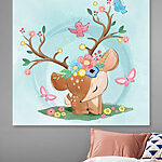 Wandbilder Cartoon eines rosa Vogels