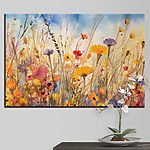 Wandbilder Lebendige Wildblumen in Aquarellfarben