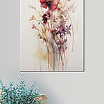 Wandbilder Zarte Aquarellblüten in Harmonie
