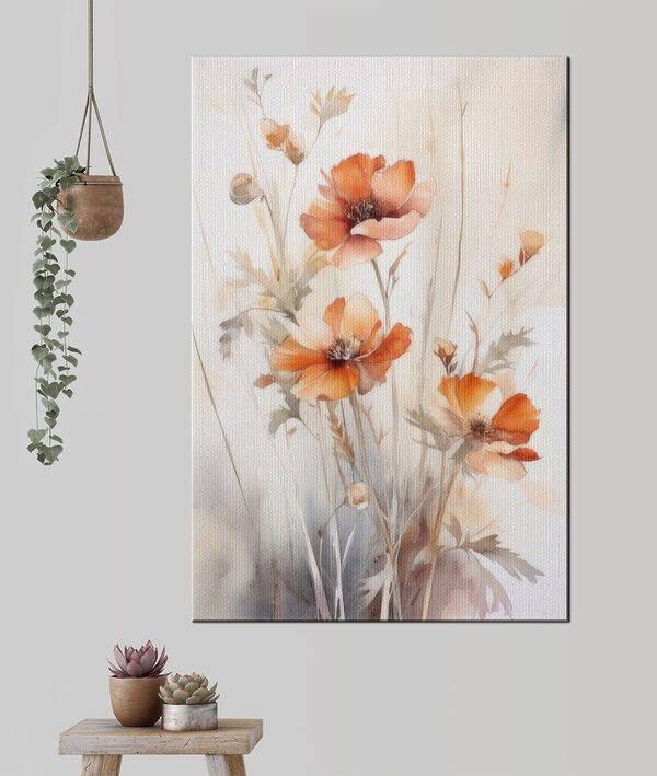 Zarte orangefarbene Blüten in Blüte Wandbilder Zarte orangefarbene Blüten in Blüte