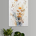 Wandbilder Zartes Aquarell-Blumenarrangement gemalt
