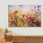 Wandbilder Lebendige Wildblumen in Aquarellmalerei