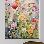 Wandbilder Wildblumen in leuchtenden Aquarelltönen
