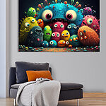 Wandbilder Gruppe von bunten Monstern