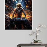 Wandbilder Astronaut DJ rockt den Kosmos