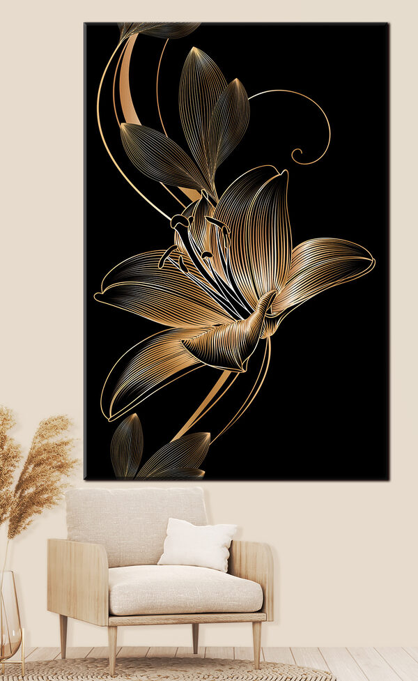 Elegante florale Illustration mit feinen Linien Wandbilder Elegante florale Illustration mit feinen Linien